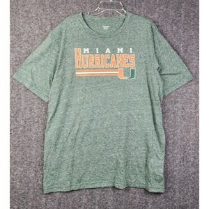 Captivating Miami Hurricanes T-Shirt Women 2XL‎ Green Heathered Graphic Tee